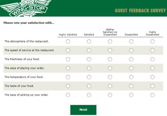 Wingstop Survey